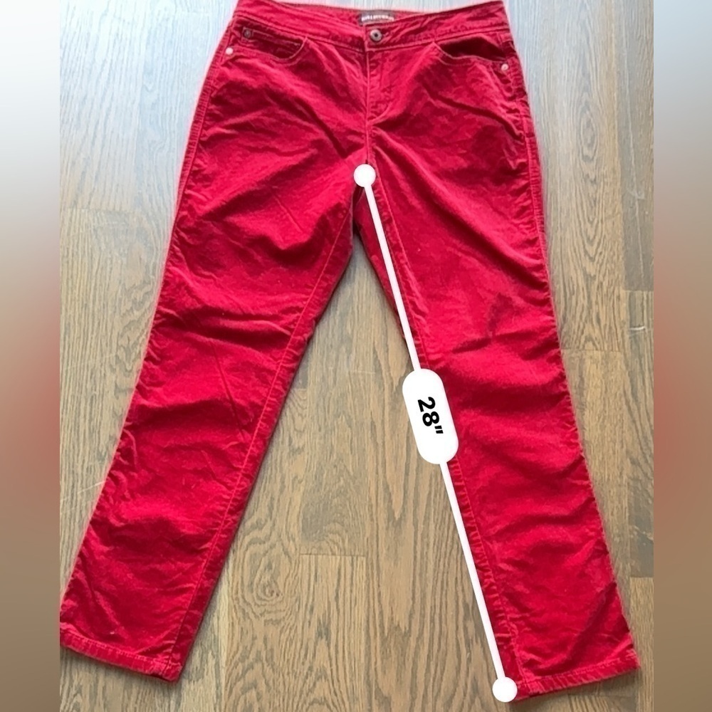 Dana Buchman Women's Corduroy Pants Red Size 6 academia holiday wine E - Picture 8 of 8